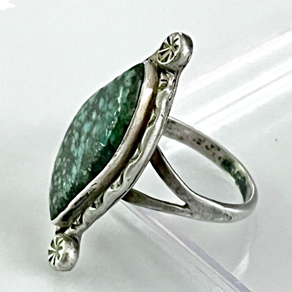 Old Pawn Vintage Navajo Damele Turquoise Sterling Silver Ring - Picture 3 of 6